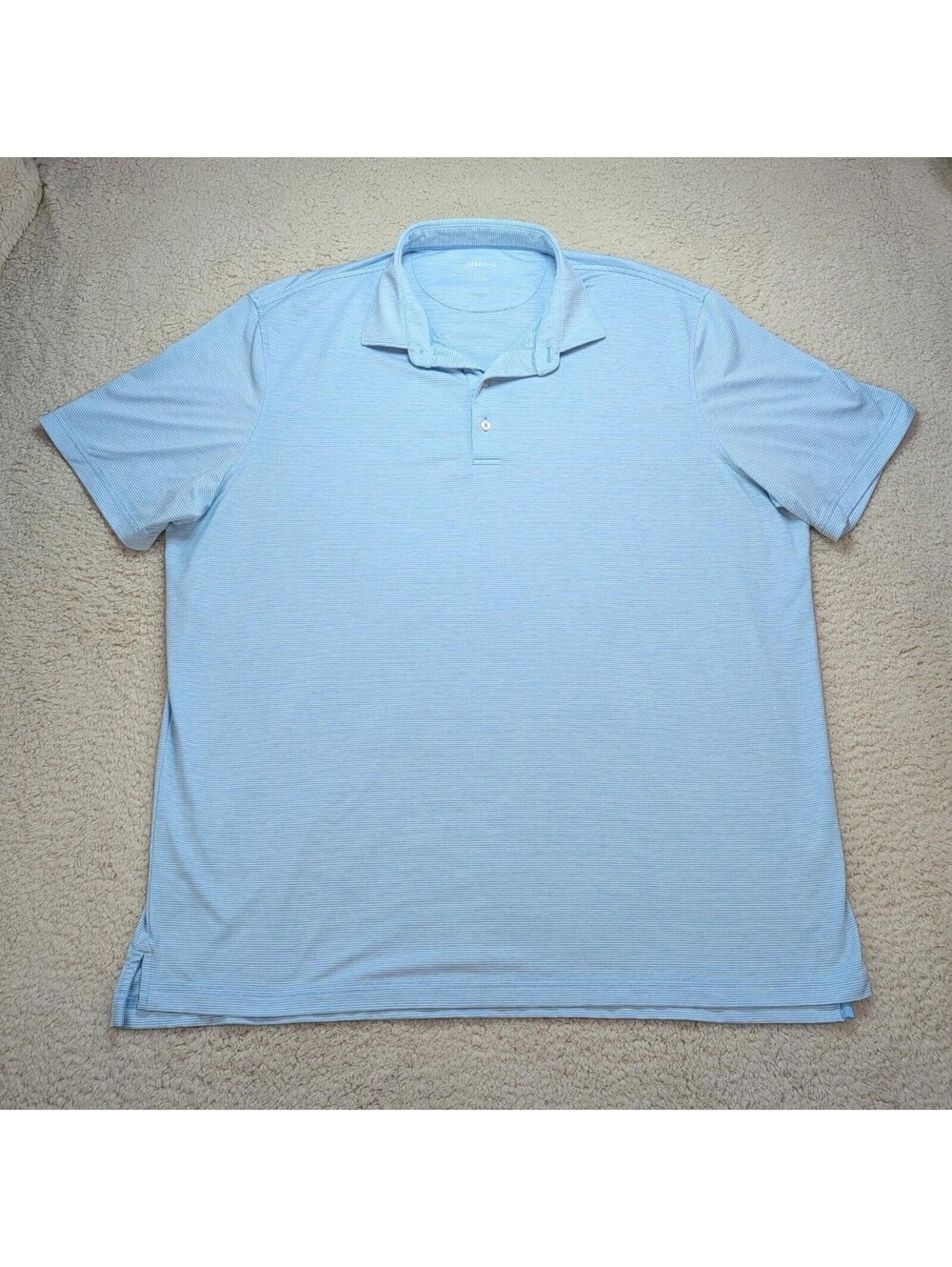 Johnnie-O Men's 2XL Gulf Blue Lyndonn Striped Jersey Performance Polo